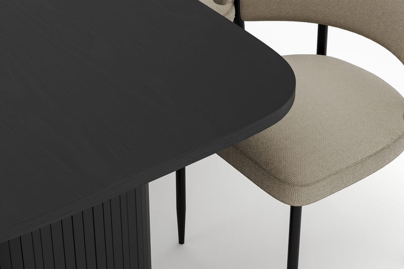 Kopparbo Ruokapöytä 200 cm ja 6 Sawako Tuolia - Musta - Huonekalut - Pöytä & ruokailuryhmä - Ruokailuryhmä