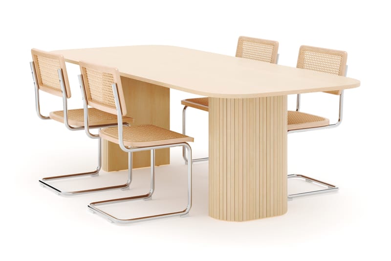 Kopparbo Ruokapöytä 240 cm ja 4 kpl Build Tuolia - Valkoinen - Huonekalut - Pöytä & ruokailuryhmä - Ruokailuryhmä