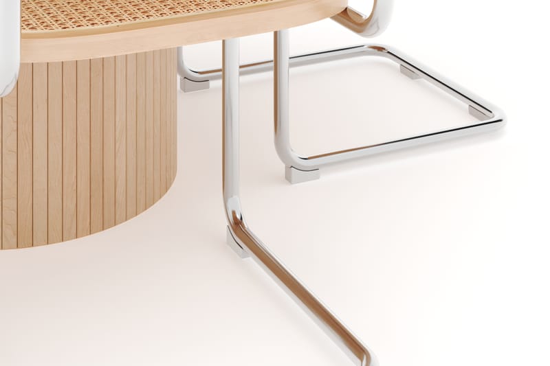 Kopparbo Ruokapöytä Pyöreä 130 cm ja 4 kpl Build Matkplolar - Beige - Huonekalut - Pöytä & ruokailuryhmä - Ruokailuryhmä