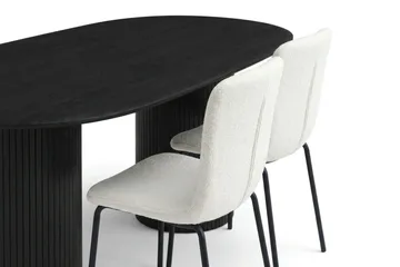 Kopparbo soikea ruokailuryhmä 180 cm musta, 6 Katy-ruokapöydän tuolia - Musta - Huonekalut - Pöytä & ruokailuryhmä - Ruokailuryhmä