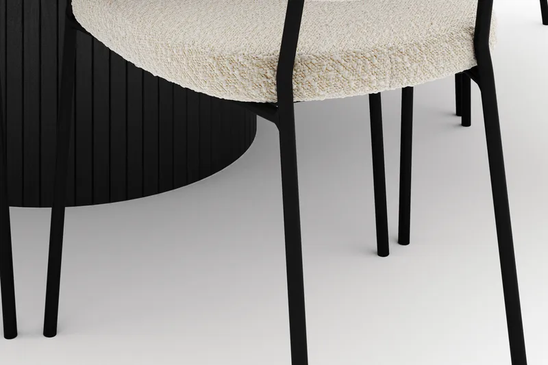 Kopparbo Suuri Pyöreä Ruokapöytä 180 cm ja 8 Gemmiano Tuolia - Musta - Huonekalut - Pöytä & ruokailuryhmä - Ruokailuryhmä