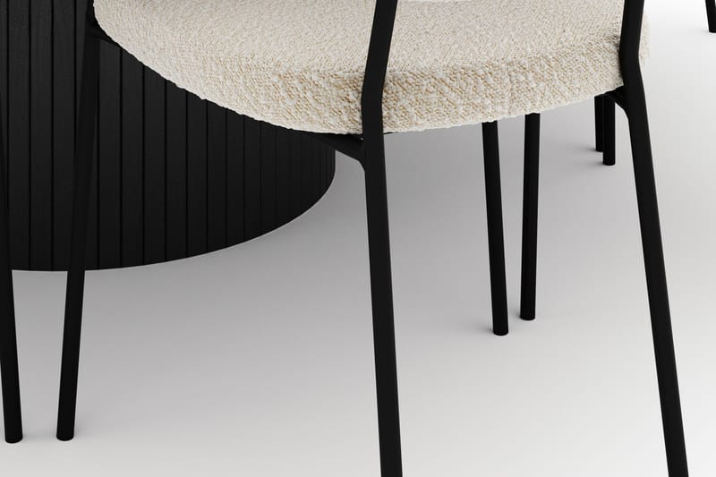 Kopparbo Suuri Pyöreä Ruokapöytä 180 cm ja 8 Gemmiano Tuolia - Musta - Huonekalut - Pöytä & ruokailuryhmä - Ruokailuryhmä