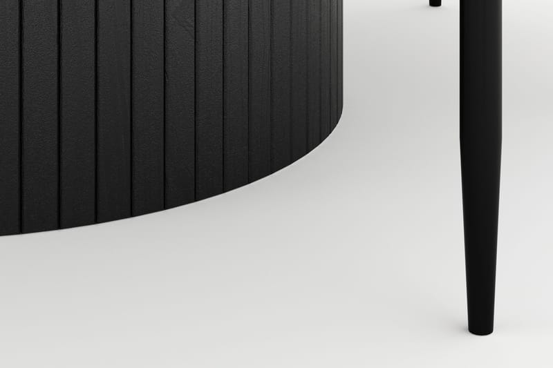 Kopparbo Suuri Pyöreä Ruokapöytä 180 cm ja 4 Sawako Tuolia - Musta - Huonekalut - Pöytä & ruokailuryhmä - Ruokailuryhmä