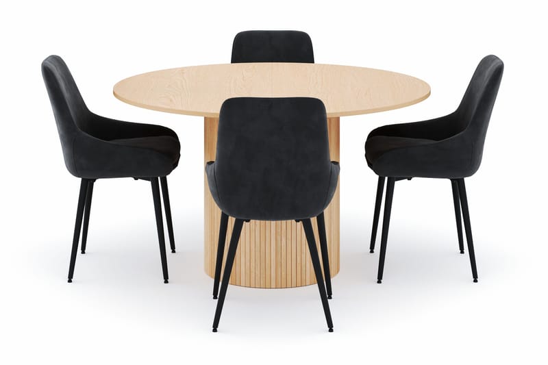 Kopparbo Pyöreä Ruokailuryhmä 130-150 cm 4 Alsarp Ruokatuolilla - Natural - Huonekalut - Pöytä & ruokailuryhmä - Ruokailuryhmä