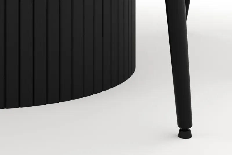 Kopparbo Pyöreä Ruokailuryhmä 106-156cm 6 Alsarp Ruokatuolilla - Musta - Huonekalut - Pöytä & ruokailuryhmä - Ruokailuryhmä