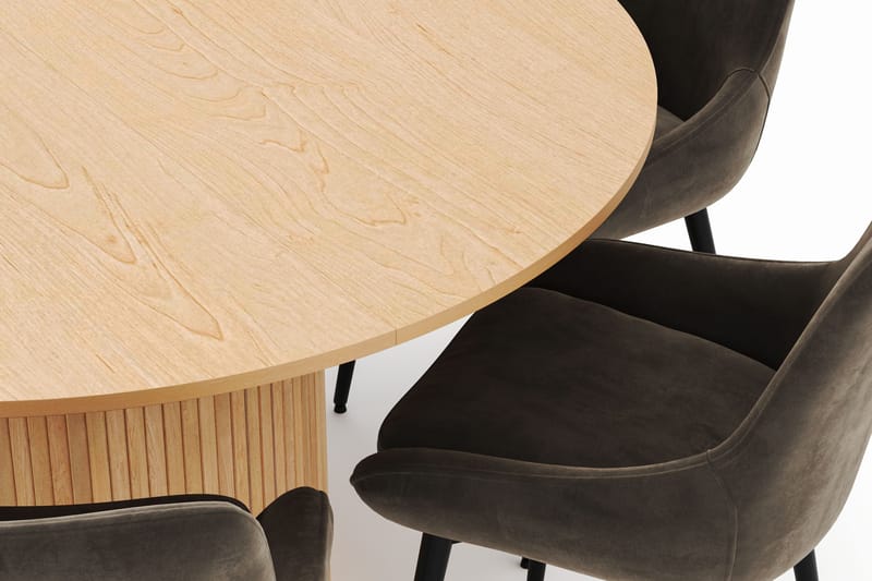 Kopparbo Pyöreä Ruokailuryhmä 130-150 cm 6 Alsarp Ruokatuolilla - Natural - Huonekalut - Pöytä & ruokailuryhmä - Ruokailuryhmä