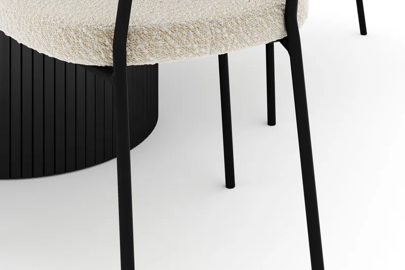 Kopparbo Pyöreä Ruokapöytä 130 cm Jatkettava ja 4 Gemmiano Tuolia - Musta - Huonekalut - Pöytä & ruokailuryhmä - Ruokailuryhmä