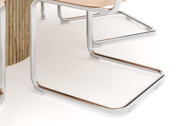 Kopparbo Pyöreä Ruokapöytä 130 cm Travertiinin näköinen ja 6 kpl Build Tuolia - Beige - Huonekalut - Pöytä & ruokailuryhmä - Ruokailuryhmä