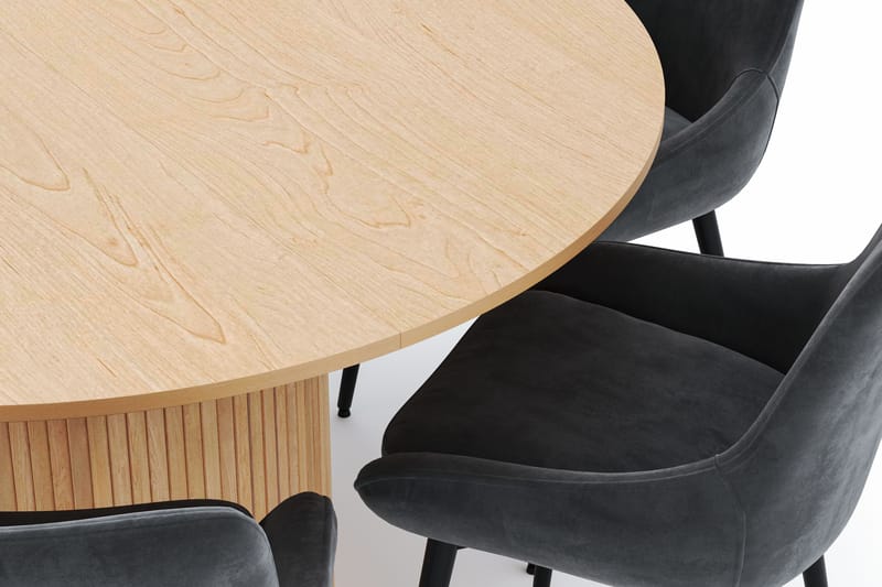 Kopparbo Pyöreä Ruokailuryhmä 130-150 cm 6 Alsarp Ruokatuolilla - Natural - Huonekalut - Pöytä & ruokailuryhmä - Ruokailuryhmä