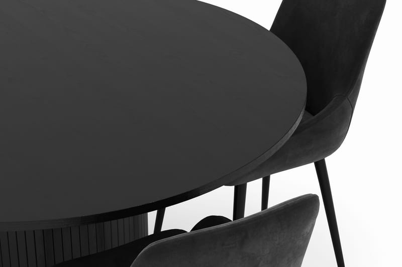 Kopparbo Pyöreä Ruokailuryhmä 130 cm 4 Alsarp Ruokatuolilla - Musta - Huonekalut - Pöytä & ruokailuryhmä - Ruokailuryhmä