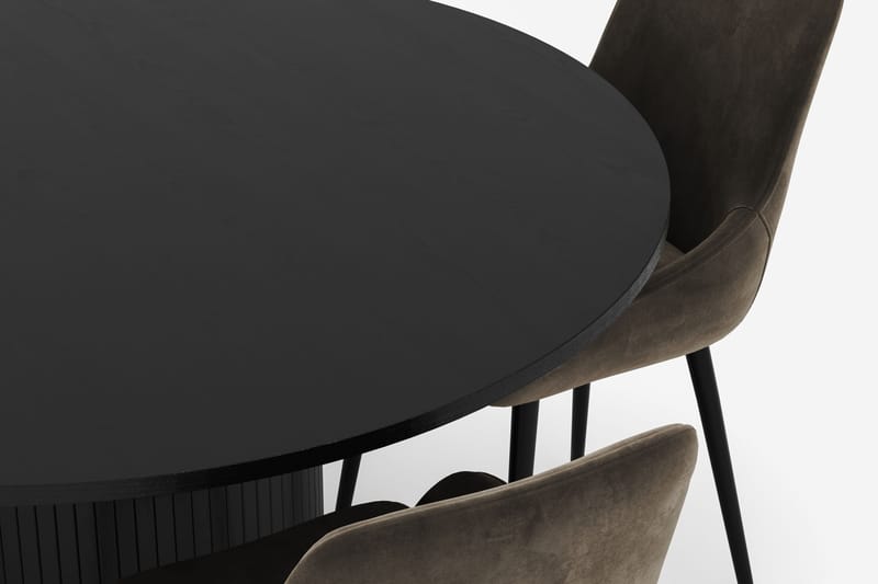 Kopparbo Pyöreä Ruokailuryhmä 130 cm 4 Alsarp Ruokatuolilla - Musta - Huonekalut - Pöytä & ruokailuryhmä - Ruokailuryhmä