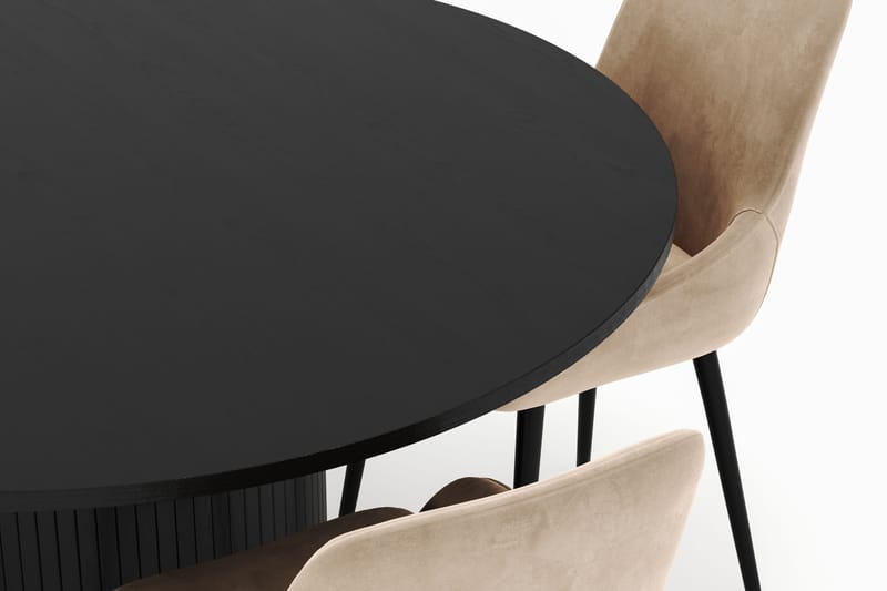 Kopparbo Pyöreä Ruokailuryhmä 130 cm 4 Alsarp Ruokatuolilla - Musta - Huonekalut - Pöytä & ruokailuryhmä - Ruokailuryhmä