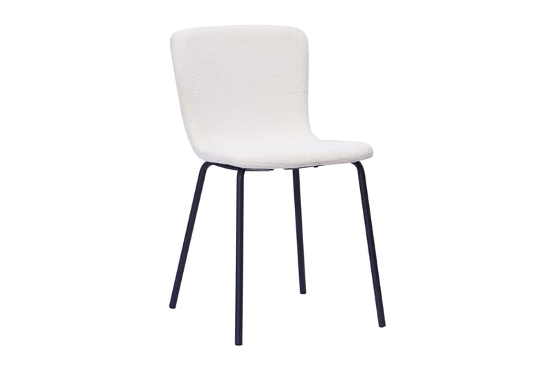 Kopparbo Pyöreä Ruokapöytä 130 cm 4 Katy Ruokatuolilla - Mustapuu / Valkoinen Bouclé / Metallijalat Musta - Huonekalut - Pöyt�ä & ruokailuryhmä - Ruokailuryhmä