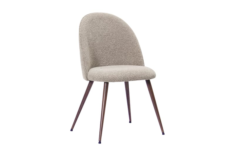 Kopparbo Pyöreä Ruokapöytä 180 cm 8 Nibe Plus Ruokatuolilla - Pähkinä / Greige Bouclé / Metallijalat Pähkinä - Huonekalut - Pöytä & ruokailuryhmä - Ruokailuryhmä