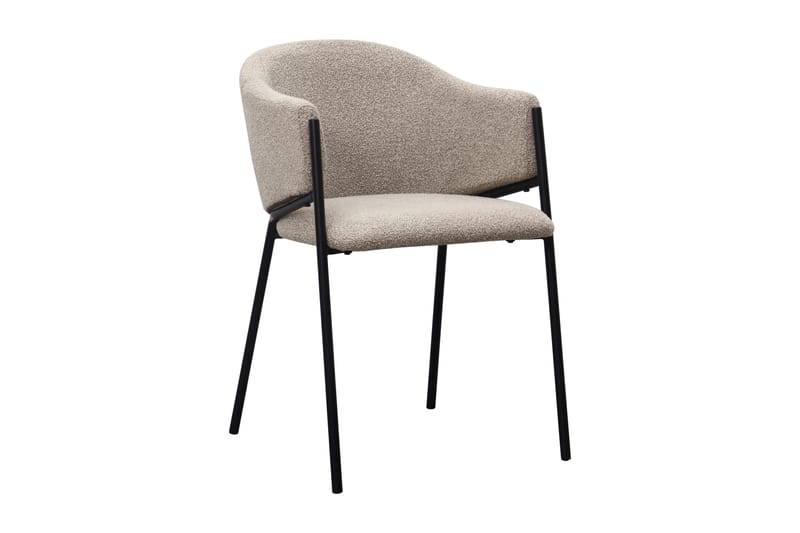 Kopparbo Pyöreä Ruokapöytä 120 cm 6 hengelle 4 Filip Ruokatuolilla - Tummanruskea / Taupe Bouclé - Huonekalut - Pöytä & ruokailuryhmä - Ruokailuryhmä