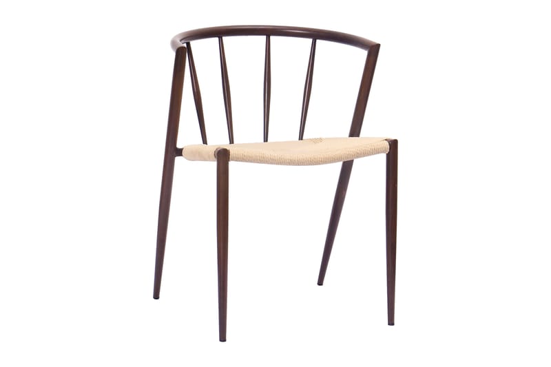 Kopparbo Pyöreä Ruokapöytä 130 cm 4 Winston Ruokatuolilla - Mustapuu / Beige / Metallijalat Savutammi - Huonekalut - Pöytä & ruokailuryhmä - Ruokailuryhmä