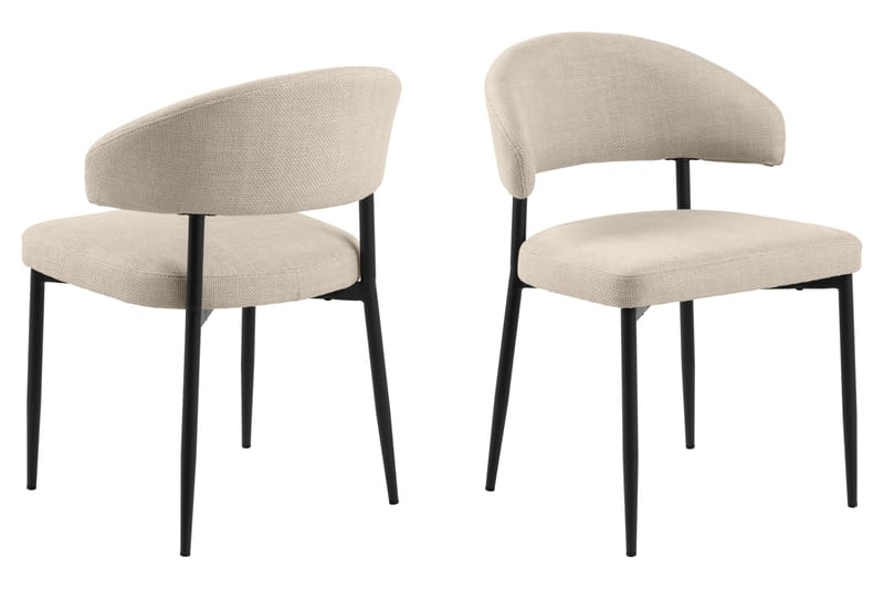Kopparbo Pyöreä Ruokapöytä 130 cm ja 4 Sawako Tuolia - Beige - Huonekalut - Pöytä & ruokailuryhmä - Ruokailuryhmä
