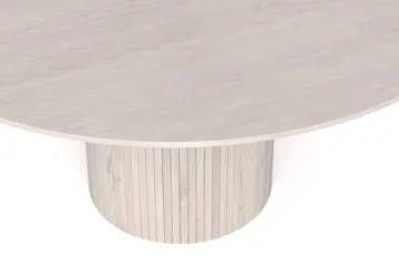 Kopparbo pyöreä ruokapöytä 150 cm, viilu - Valkokuultokäsitelty tammi - Huonekalut - Pöytä & ruokailuryhmä - Ruokapöydät & keittiön pöydät