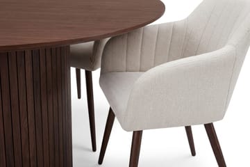 Kopparbo pyöreä ruokailuryhmä 180 cm, pähkinä, ja 8 Filippa-ruokatuolia - Pähkinäpuu - Huonekalut - Pöytä & ruokailuryhmä - Ruokailuryhmä