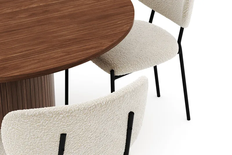 Kopparbo Pyöreä Ruokapöytä 120 cm ja 4 Gemmiano Tuolia - Tummanruskea - Huonekalut - Pöytä & ruokailuryhmä - Ruokailuryhmä