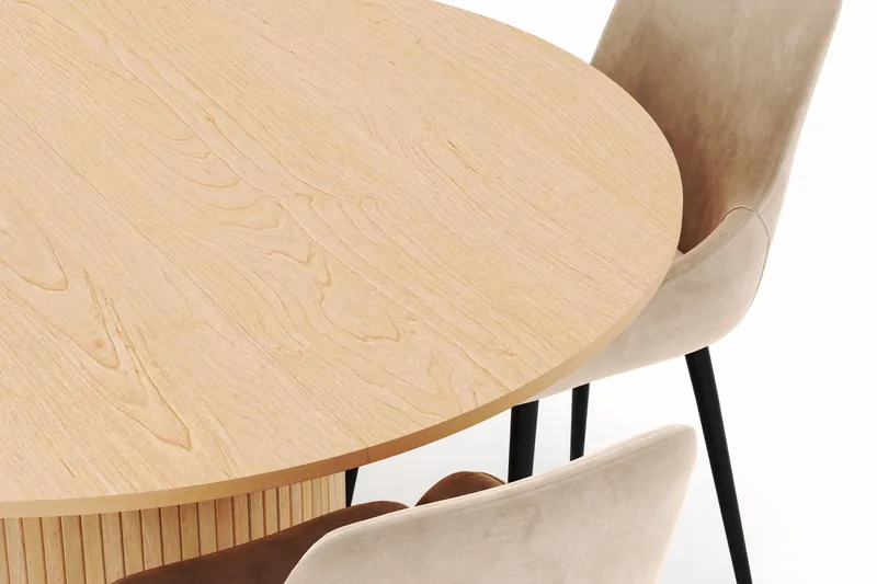 Kopparbo Pyöreä Ruokailuryhmä 130-150 cm 4 Alsarp Ruokatuolilla - Natural - Huonekalut - Pöytä & ruokailuryhmä - Ruokailuryhmä