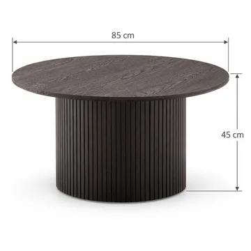 Kopparbo-pyöreä sohvapöytä 85 cm, ohut pöytälevy - Savutammi - Huonekalut - Pöytä & ruokailuryhmä - Sohvapöytä
