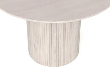 Kopparbo pyöreä ruokapöytä 110 cm, viilu - Valkokuultokäsitelty tammi - Huonekalut - Pöytä & ruokailuryhmä - Ruokapöydät & keittiön pöydät