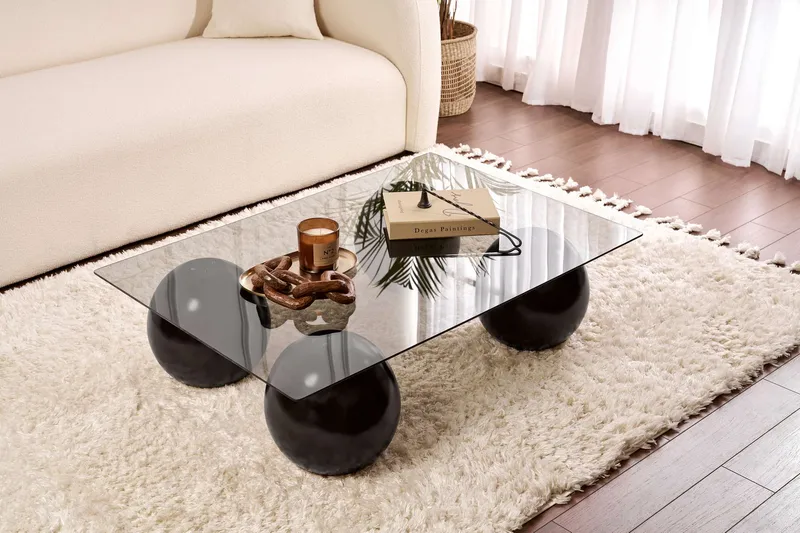 Koushik Sohvapöytä 110 cm, Musta ja harmaa