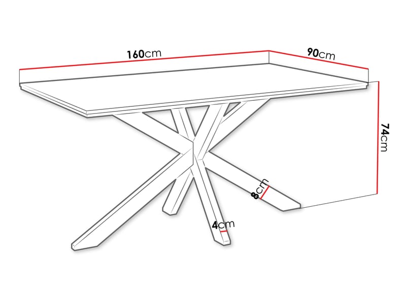 Kovrel Ruokapöytä 160 cm suorakulmainen - Musta/Ruskea - Huonekalut - Pöytä & ruokailuryhmä - Ruokapöydät & keittiön pöydät