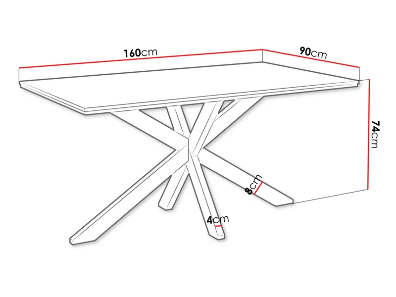 Kovrel Ruokapöytä 160 cm suorakulmainen - Musta/Ruskea - Huonekalut - Pöytä & ruokailuryhmä - Ruokapöydät & keittiön pöydät
