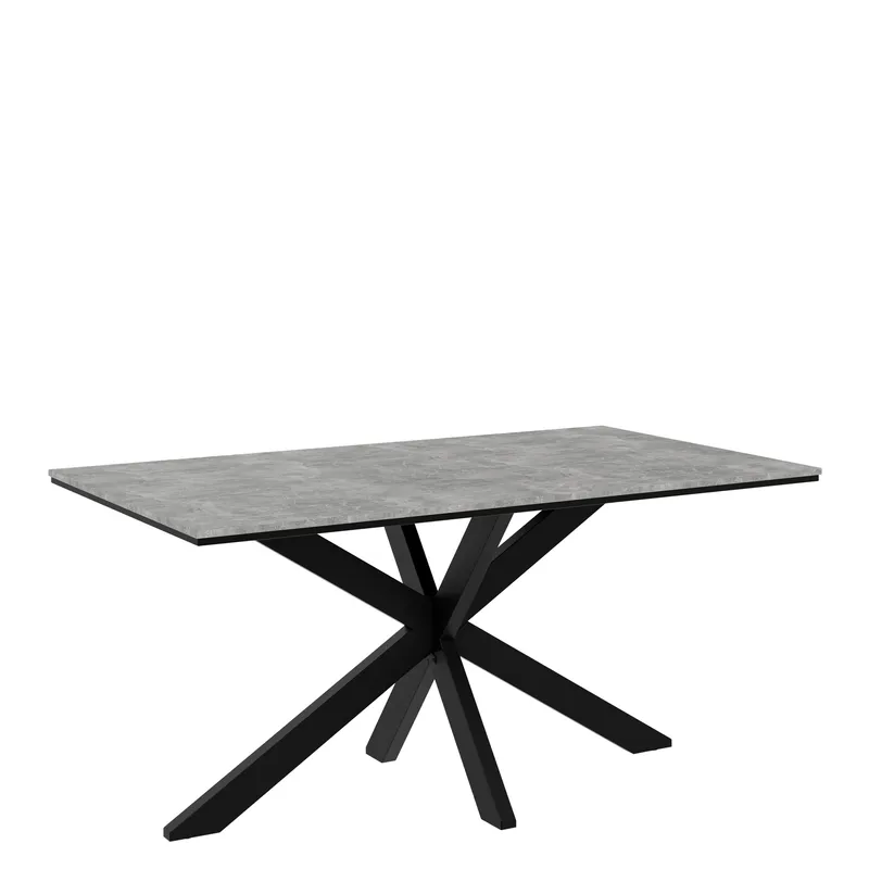 Kovrel Ruokapöytä 160 suorakulmainen, Musta/Harmaa