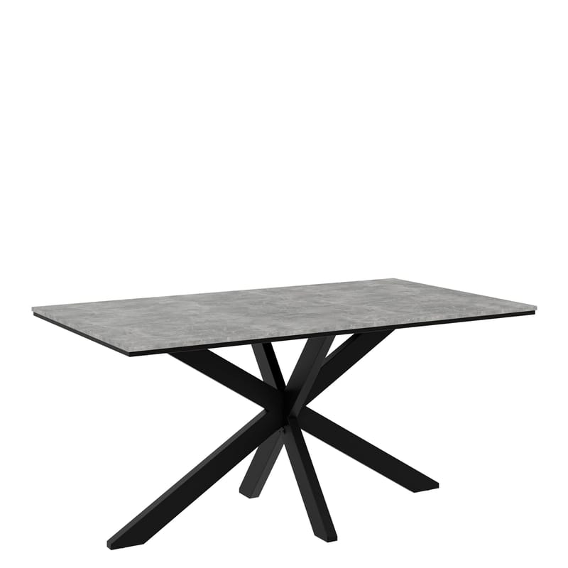 Kovrel Ruokapöytä 160 suorakulmainen, Musta/Harmaa