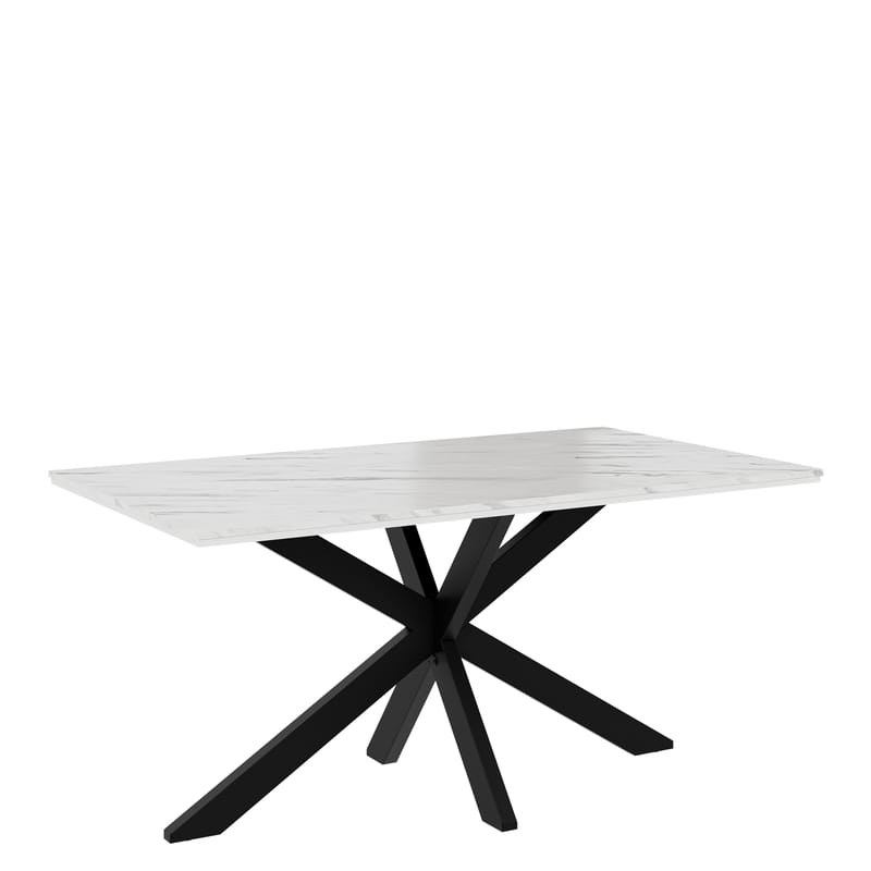 Kovrel Ruokapöytä 160 suorakulmainen, Musta/Valkoinen