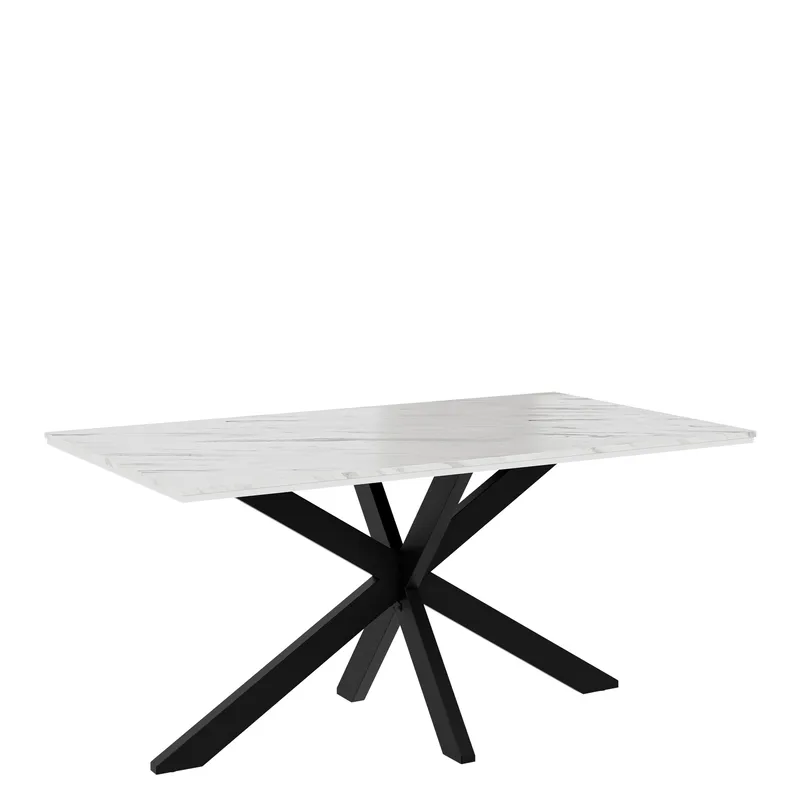 Kovrel Ruokapöytä 160 suorakulmainen - Musta/Valkoinen - Huonekalut - Pöytä & ruokailuryhmä - Ruokapöydät & keittiön pöydät