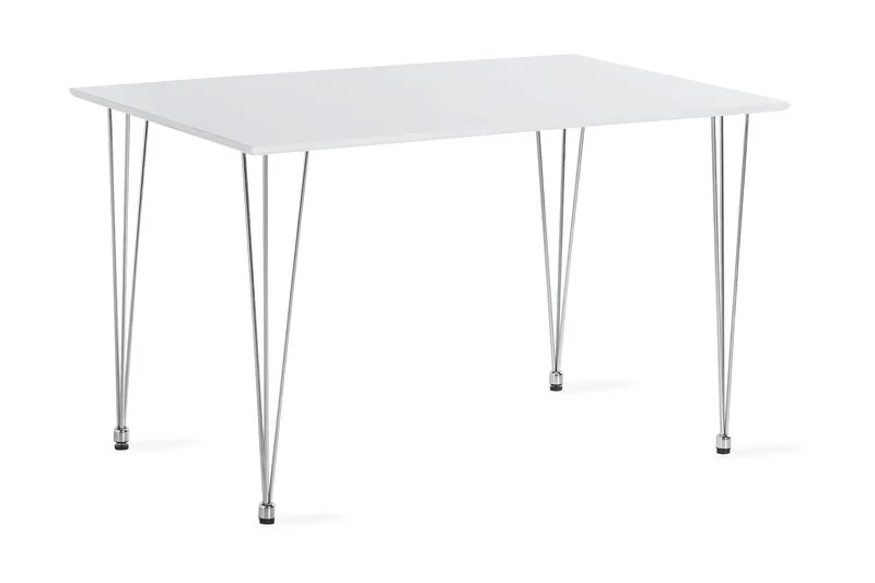 Kranstull Ruokapöytä 120 cm + 4 kpl Naira tuoli harmaa tammijaloilla - Valkoinen/Harmaa - Huonekalut - Pöytä & ruokailuryhmä - Ruokailuryhmä