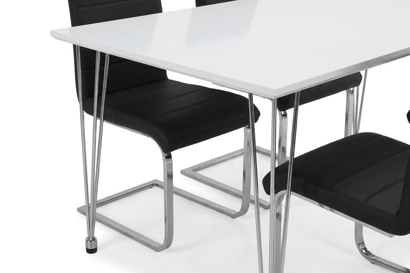 Kronblom-ruokailuryhmä 120 cm, 4 Cibus-tuolia - Valkoinen - Huonekalut - Pöytä & ruokailuryhmä - Ruokailuryhmä