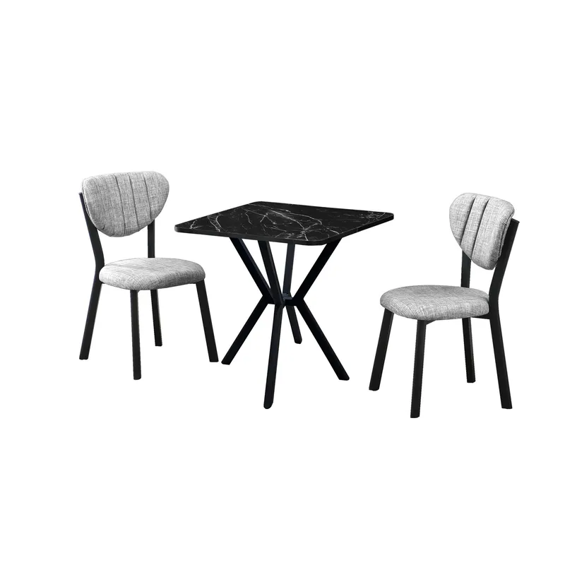 Krylor-ruokailuryhmä, pöytä 70 cm + 2 tuolia, Harmaa Musta