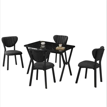 Krylor ruokailuryhmä pöytä 110 cm + 4 tuolia - Antrasiitti/Musta - Huonekalut - Pöytä & ruokailuryhmä - Ruokailuryhmä