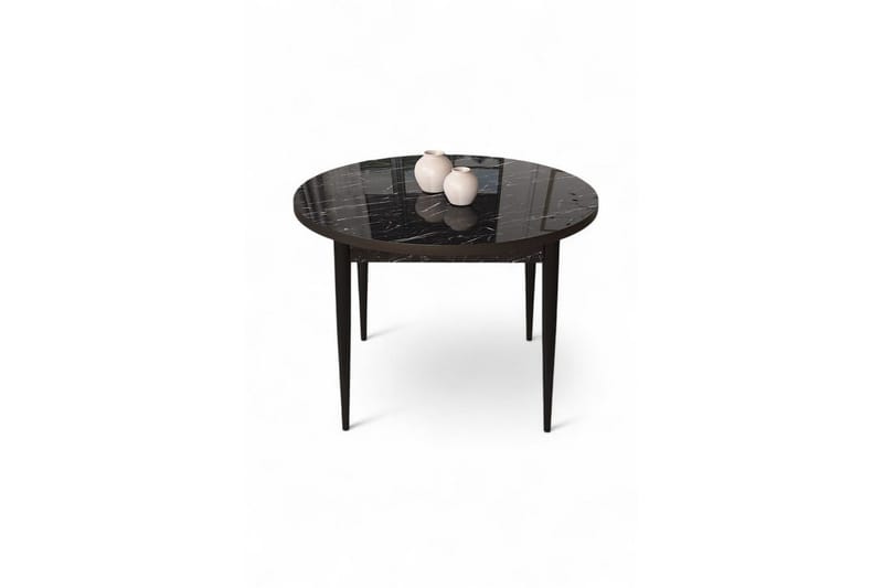 Kummer Ruokapöytä 90 cm Pyöreä - Musta Marmori/Musta - Huonekalut - Pöytä & ruokailuryhmä - Ruokapöydät & keittiön pöydät