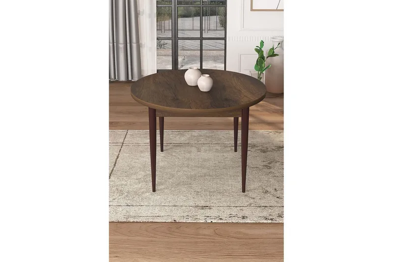 Kummer Ruokapöytä 90 cm Pyöreä - Ruskea - Huonekalut - Pöytä & ruokailuryhmä - Ruokapöydät & keittiön pöydät