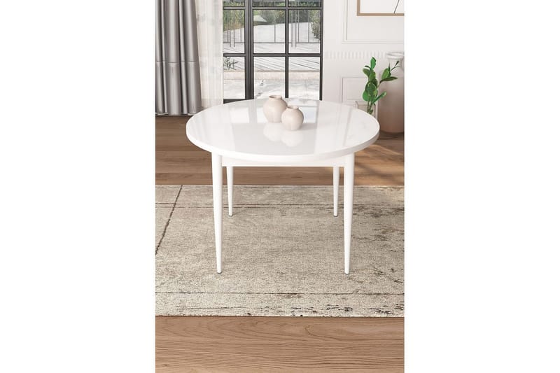 Kummer Ruokapöytä 90 cm Pyöreä - Valkoinen - Huonekalut - Pöytä & ruokailuryhmä - Ruokapöydät & keittiön pöydät