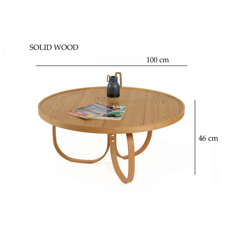 Kunti Sohvapöytä 100 cm - Luonnonväri - Huonekalut - Pöytä & ruokailuryhmä - Sohvapöytä
