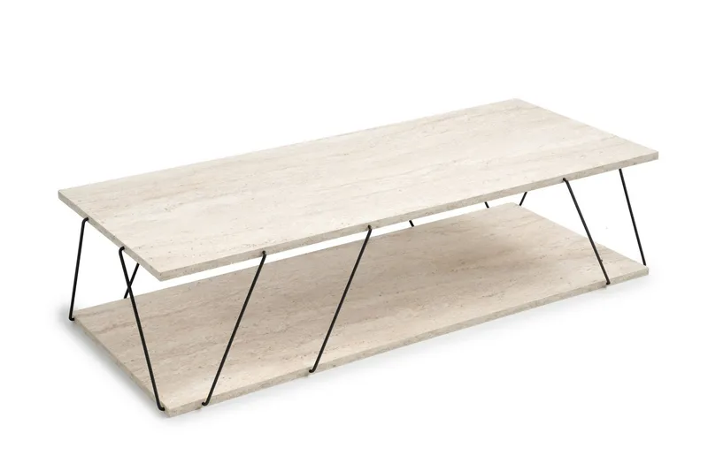 Labranda Sohvapöytä 120 cm - Musta/Marmori - Huonekalut - Pöytä & ruokailuryhmä - Marmoripöydät