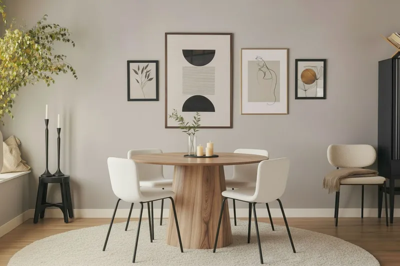 Lanzo Ruokapöytä 120 cm ja 4 Katy Ruokatuolia - Huonekalut - Pöytä & ruokailuryhmä - Ruokailuryhmä