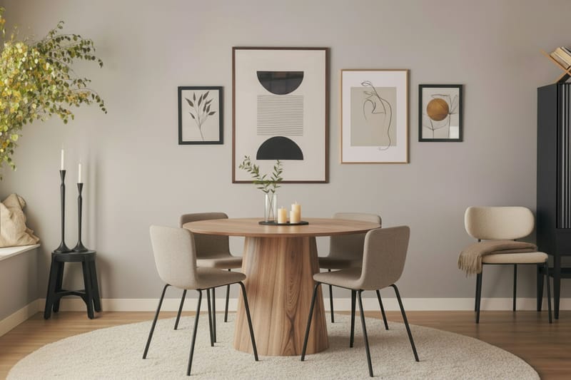 Lanzo Ruokapöytä 120 cm ja 4 Katy Ruokatuolia - Huonekalut - Pöytä & ruokailuryhmä - Ruokailuryhmä