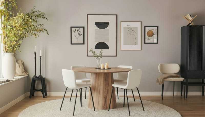 Lanzo Ruokapöytä 120 cm ja 4 Katy Ruokatuolia - Huonekalut - Pöytä & ruokailuryhmä - Ruokailuryhmä