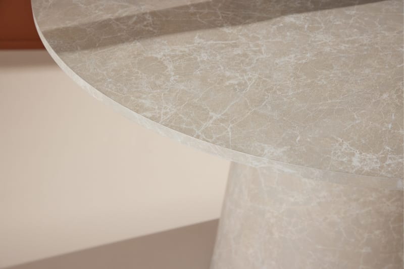 Lanzo Ruokapöytä 120 cm Pyöreä - Beige - Huonekalut - Pöytä & ruokailuryhmä - Ruokapöydät & keittiön pöydät