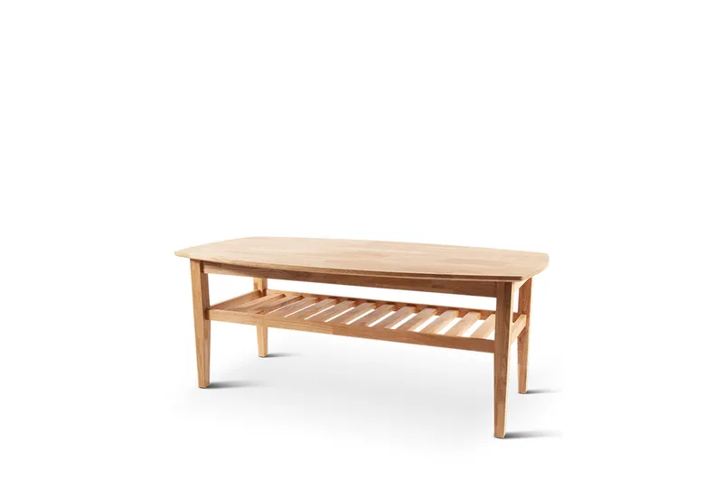 Leeds Sohvapöytä 130x70 cm massiivipuuta, Luonnonväri/Tammi