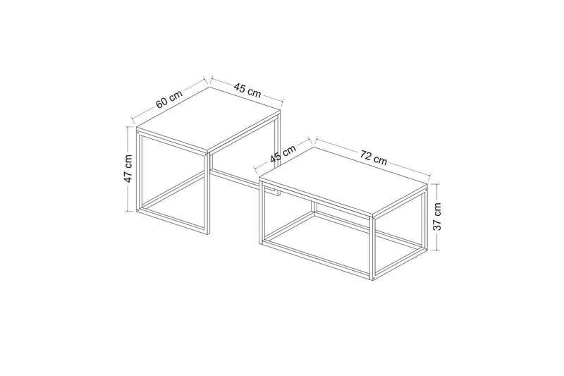 Leka Sohvapöytä 72 cm - Valkoinen Marmori - Huonekalut - Pöytä & ruokailuryhmä - Sohvapöytä