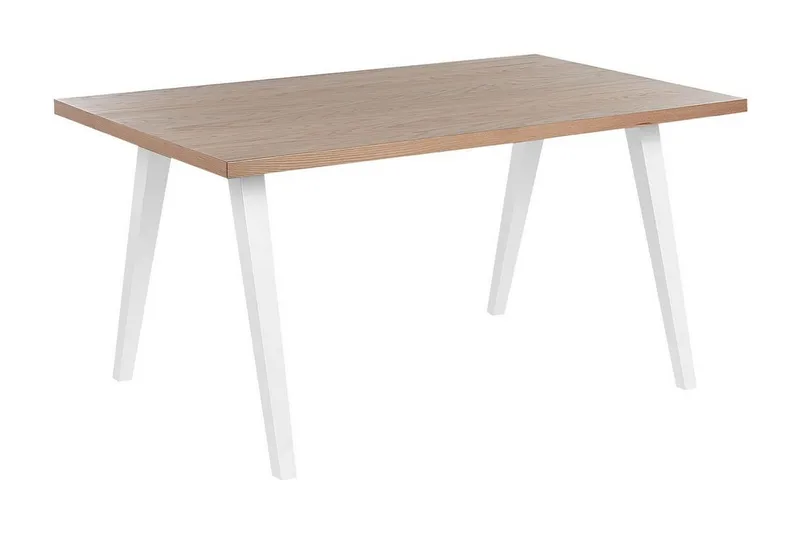 Lenister Ruokapöytä 90x150 cm, Valkoinen/Vaaleanruskea